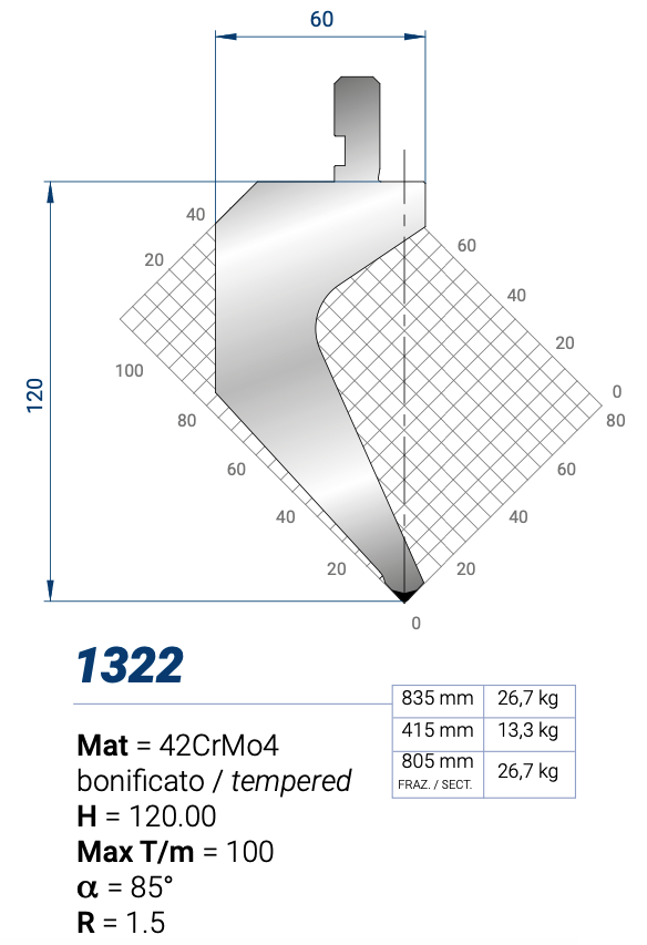 1322 Пуансон 88° AMADA PROMECAM STYLE
