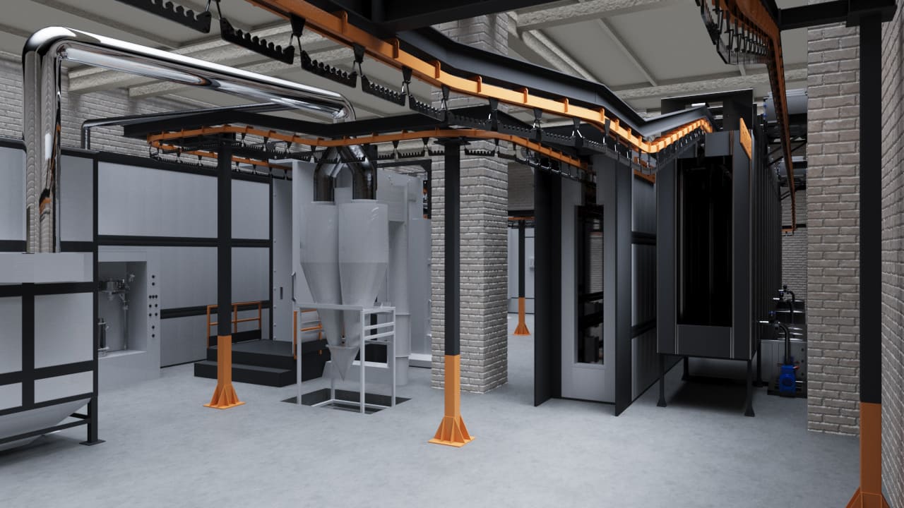 Участок порошковой окраски для деталей пожарной техники