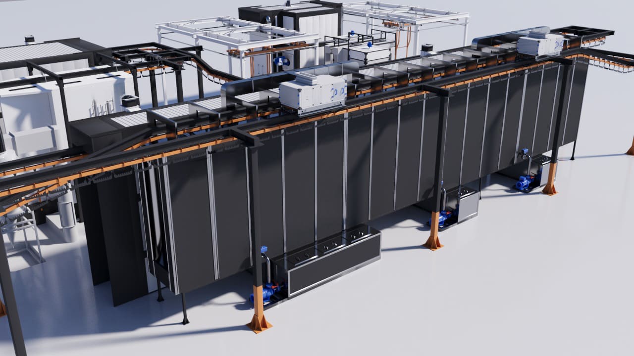 Участок порошковой покраски для металлоизделий