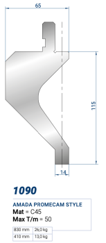  1090 Держатель радиусной вставки AMADA PROMECAM STYLE